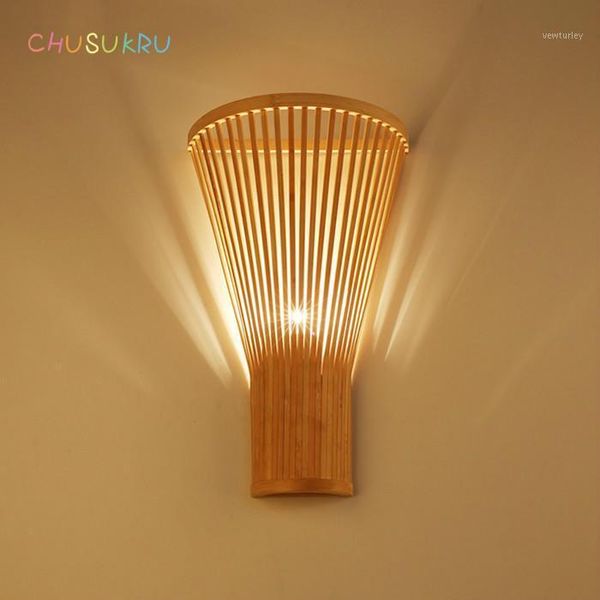 

wall lamp chinese living room modern simple bamboo creative hand-woven wall1