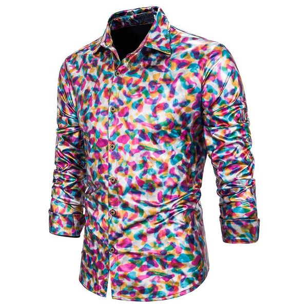 

men's slim fit button down dress shirt tuxedo shirt camisas hombre 2020 brand new nightclub prom men party wedding, White;black