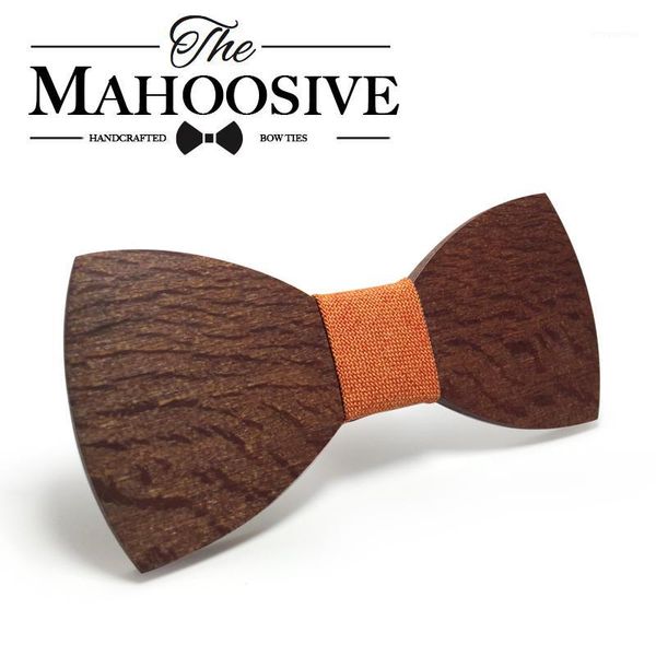 

wholesale- mahoosive classic wooden bow tie men balck bowtie wood bow ties1, Black;blue