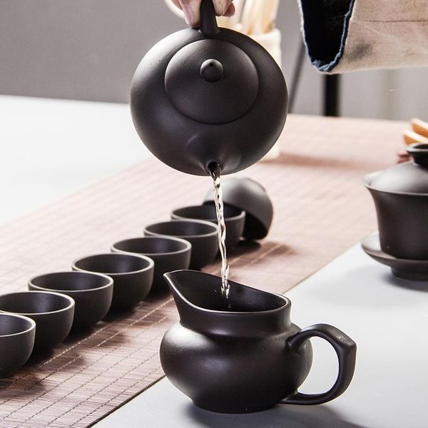

11pcs porcelain purple clay tea set china kung fu teapot infuser teaset serving cup teacup teaware chinese ceramic crafts b029 wmtxnr