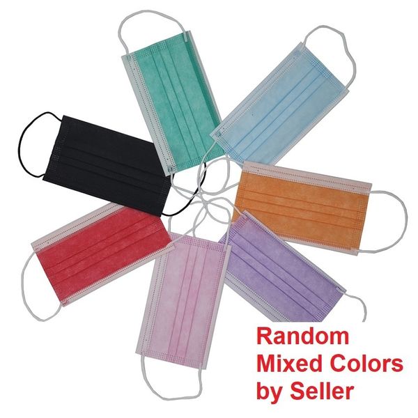 

factroy wholesale disposable 3ply ply face colorful 3 layers flat mask 10 u551q