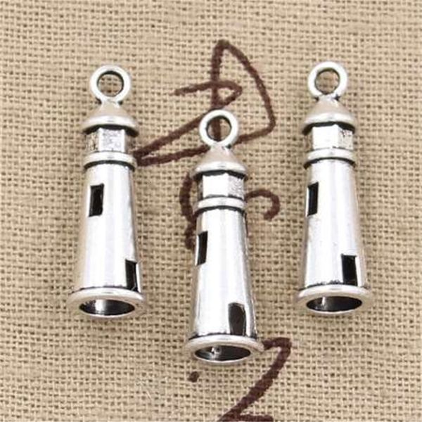 

making 8pcs antique charms 25*8mm hollow 3d lighthouse pendant fit,vintage tibetan silver,diy bracelet necklace, Bronze;silver