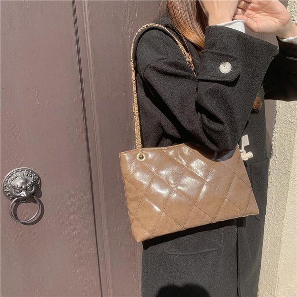 

shoulder bags bag 2021 fashion high-end imitation lambskin texture thread ringer chain single-shoulder diagonal cross stray woman