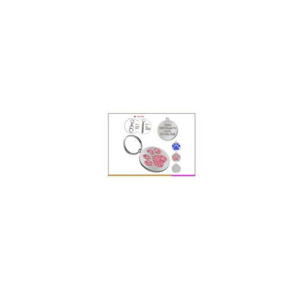 

dog cat collar accessories pet pendant bling diamond necklace accessories paw charm accesorios perros petshop qyldah