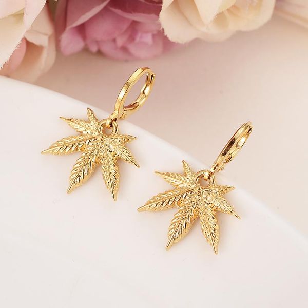 

dangle & chandelier gold color drop earring africa women party gift cannabiss marijuan leaf charms girls jewelry diy, Silver
