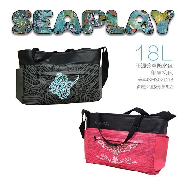 

seaplay 18l waterproof bag dry wet depart single shoulder bags diving multipurpose bag