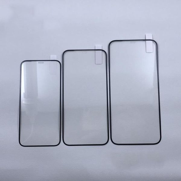 Borda curva tampa preta protetor de tela de vidro temperado para iphone 13 5.4 / 6.1 / 6.7 cola completa com pacote de papel