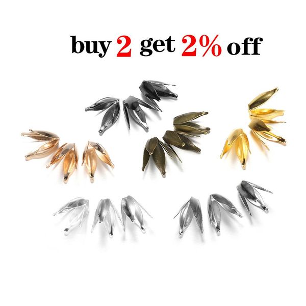 

100 шт. / лот milve gold цветы филигранные лепестки бусины caps выводы массовые конечные оспределительные часы bub cap для ювелирных изделия