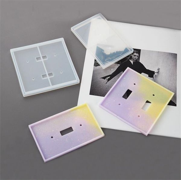 

эпоксидная смола силиконовые формы diy двойные отверстия орнаменты формы 2 шт. набор зеркала прозрачная плесень квадратный прямоугольник мяг