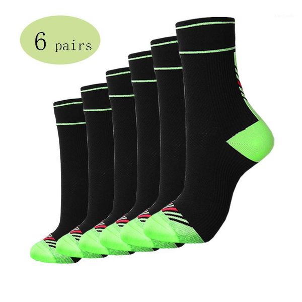 

sports socks 6 pairs cycling men women summer riding bike gym running walking sportswear calcetines ciclismo sports1, Black