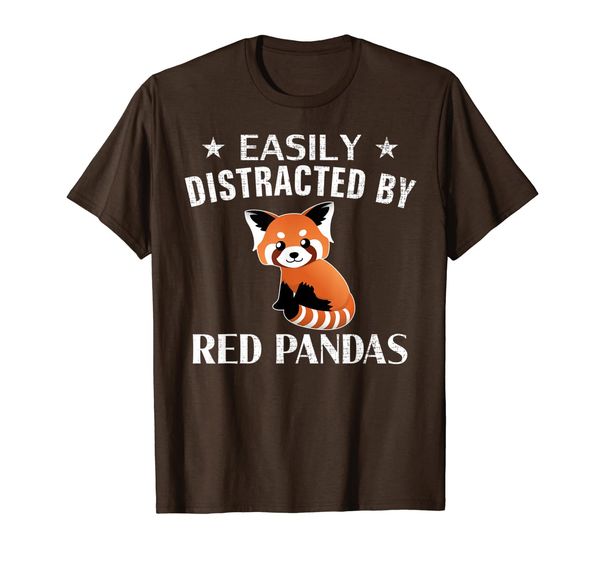 

easily distracted by red pandas funny red panda animal gift t-shirt, White;black