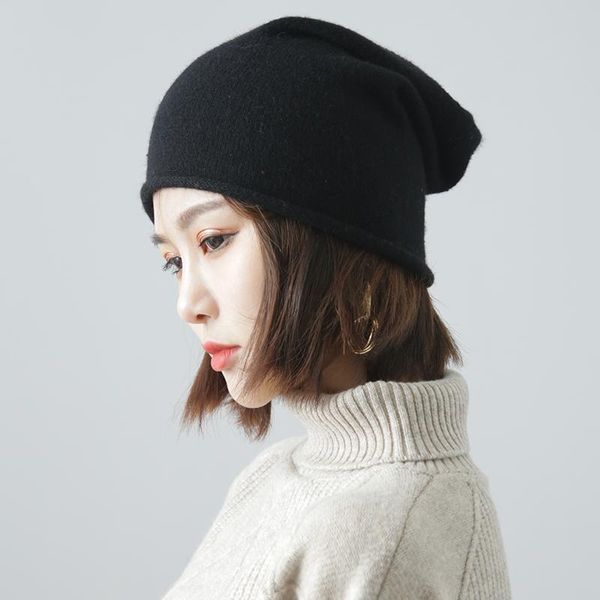 

beanie/skull caps cashmere soft hat autumn winter knitting for women arrival ladies fashionable wool knitted hats, Blue;gray