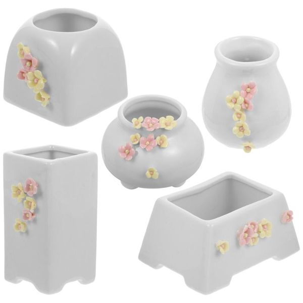 

watering equipments 5pcs succulent plant pot set simple flower ceramic container