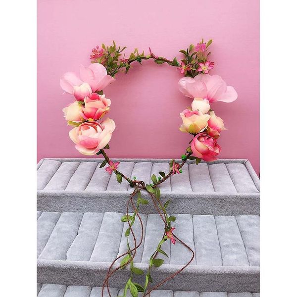 

women wedding flower wreath bride headdress ornaments kids party floral garlands bridesmaid hair band pgraphy jewelr qylgri