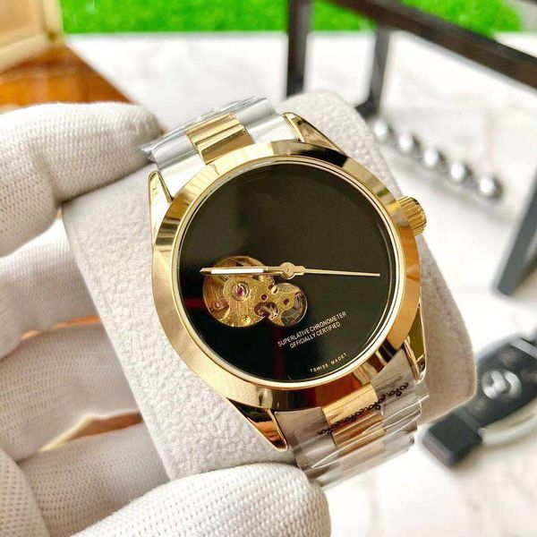 

tm watch new automatic movement watches high hardlex stainless steel silver 40mm mens watches wristwatch watches gift, Slivery;brown