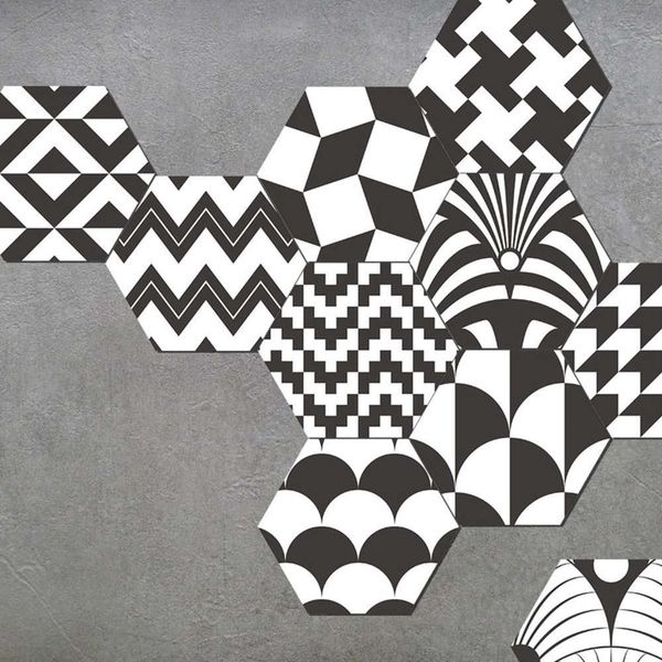 

meiji new european hexagon tile, home self adhive waterproof and wear ristant floor tile