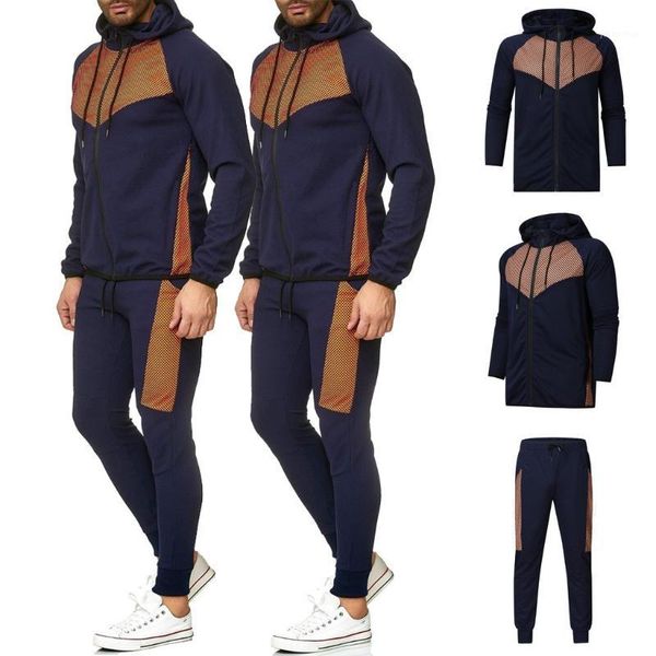 

autumn men jackets suit solid slim fit zipper outwear coat sets mens sportswear outdoors jackets tracksuit suits&sets1, Gray