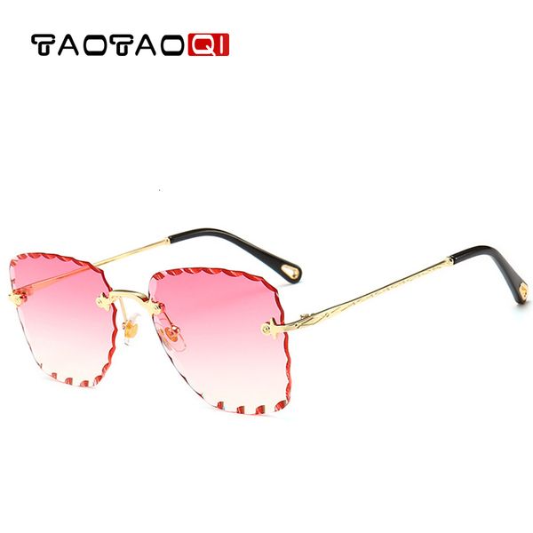 

women diamond wholesale square rimless new cutting sunglasses lens brand designer fashion shades vintage sun glasses fem, White;black