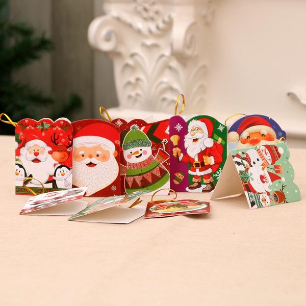 

10pc/lot cartoon christmas card xmas festival winter holiday greeting cards party invitations greeting new year cards tree decor