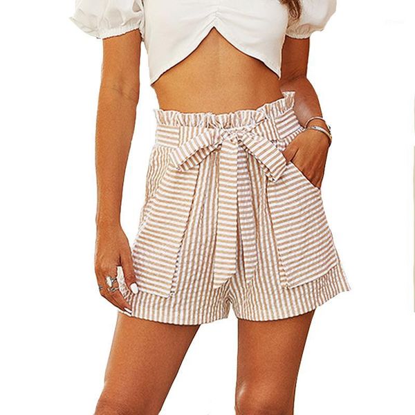 

women's shorts 2021 summer cross-border amazon standalone brand in europe and america women's clothing stripes casual shorts1, White;black