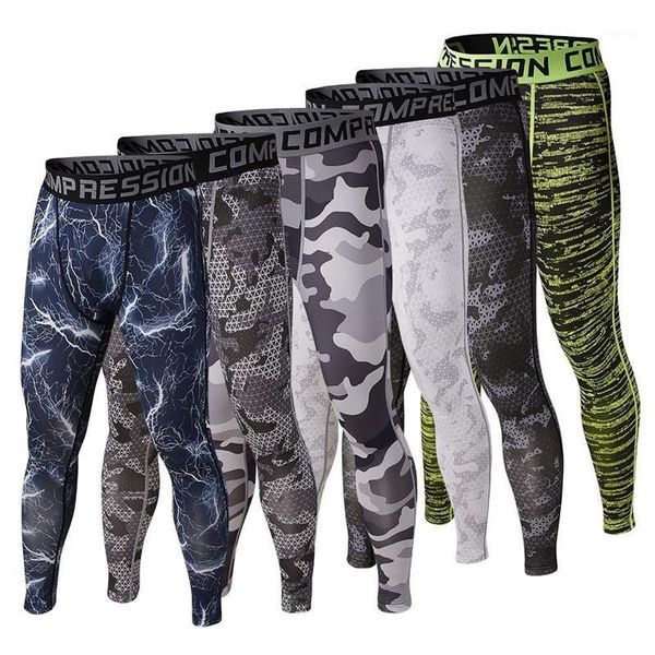 

wholesale-mens gym clothing sports tights pro elastic basketball long leggings pants men compression camouflage pants for men size s-xl1, Black
