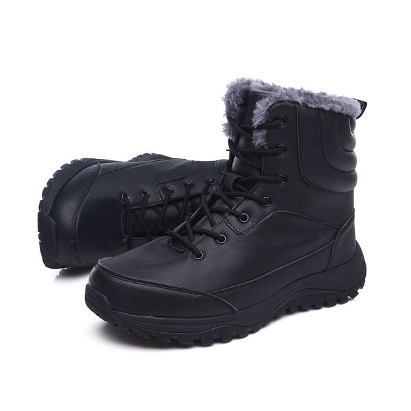 

2020 with winter men's snowboots casual work teddy shoes big size boots jdrm, Black