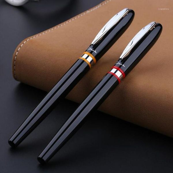 

1pc pimio 907 montmartre metal ink pen black lacquerred red or orange ring medium nib fountain pen1