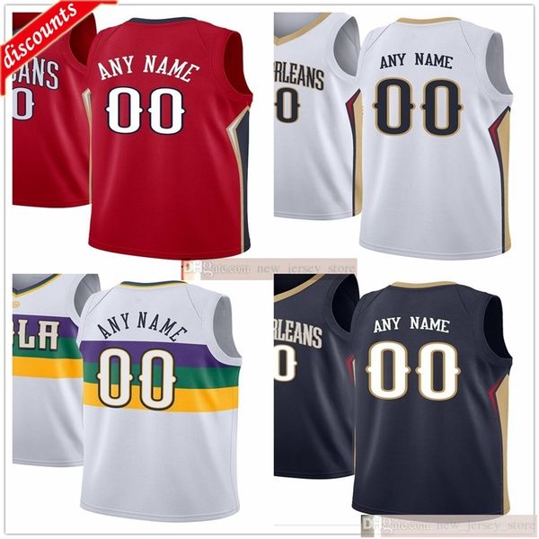 

custom printed zion 1 williamson lonzo 2 ball josh 3 hart jj 4 redick brandon 14 ingram jrue 11 holiday derrick favors josh gray jerseys, Black;red