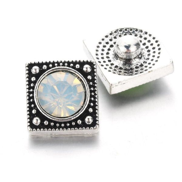 

10pcs lot new square snap jewelry 12mm snap buttons with rhinestone charm button fit snap bracelets bangles for women h bbypvp