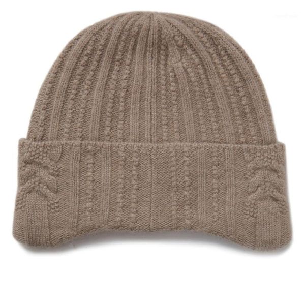 

beanies boutique 2021 cashmere cuffed ear design knit hat1