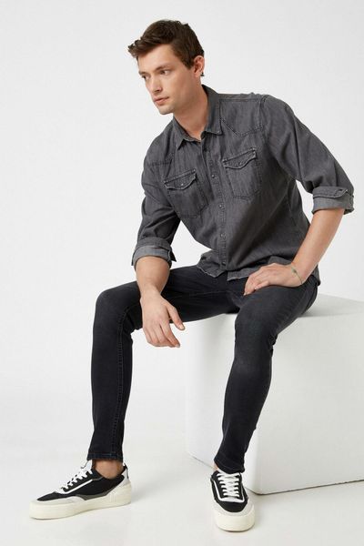 

koton male black justin jean pants q0105, Black;white