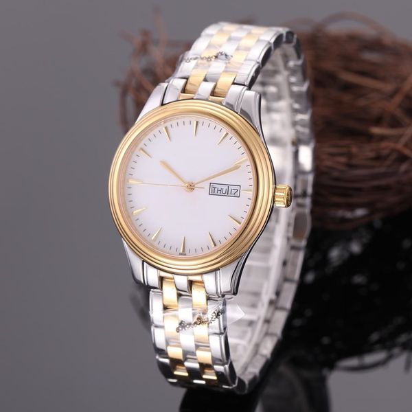 

new spot quick sale popular style langjia steel band mechanical business watch factory direct sales, Slivery;brown