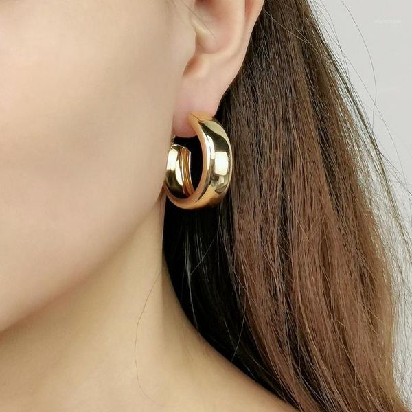 

chunky hoop earrings for women statement metal earrings party jewelry big fashion thick ukmoc1, Golden;silver