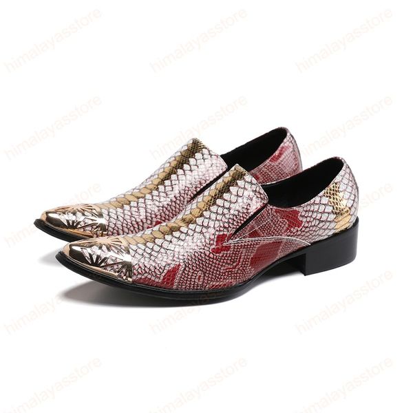 Fashion Snake Pattern Men Party Leather Scarpe Plus Size Polited Toe Formal Man Scarpe da uomo Scarpe da uomo