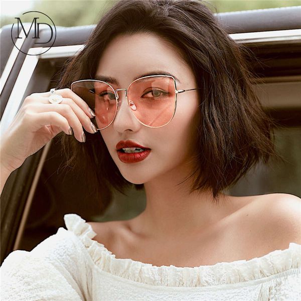 

big american style ins cool sunglasses face thin cat's eye sunglasses, White;black