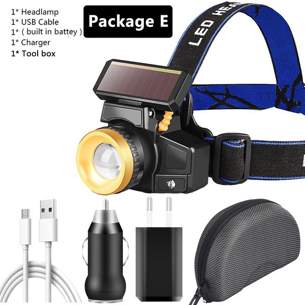 outdoor solar sensor led usb rechargeable integrated 18650 battery lamp sealed zoom xm-l t6 torch 1 napl5