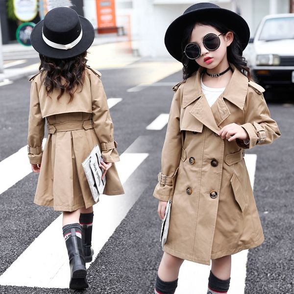 

autumn girl jacket windbreaker outerwear teenager jackets kids coats baby clothes girls trench coat overcoat children clothing y200901, Camo