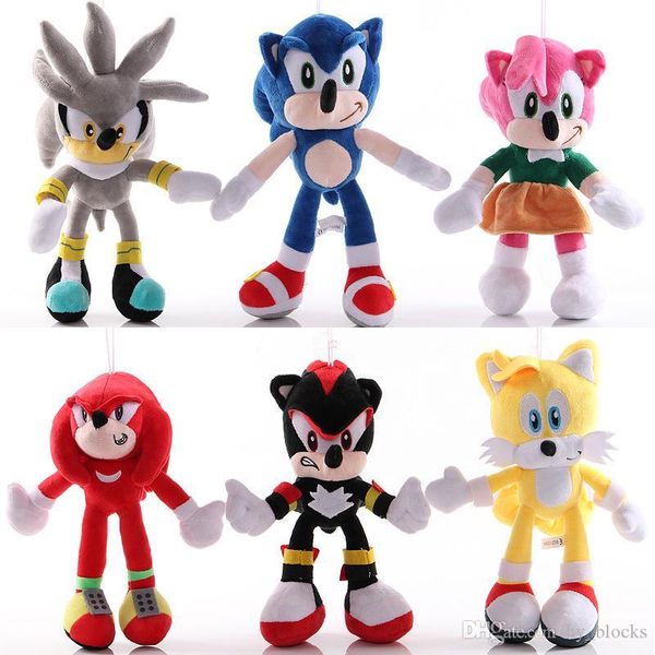 

28cm sonic plush toys sonic the hedgehog stuffed animals dolls hedgehog sonic knuckles the echidna stuffed animals plush toys kids gift