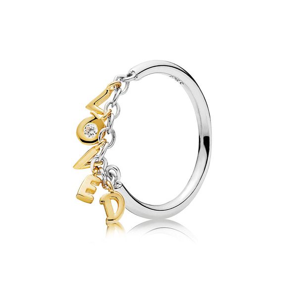 

100% 925 sterling silver shine love script ring fit pandora jewelry engagement wedding lovers fashion ring