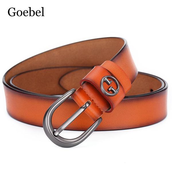 

goebel мода женский ремень штырь пряжка талии пояс повседневная кожаные ремни для девочек ремешок бренда классическая женщина, Black;brown