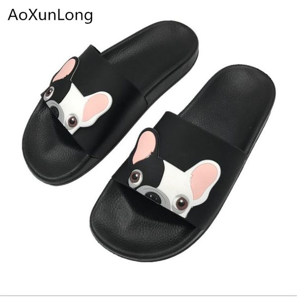 

aoxunlong women summer cartoon slippers outdoor skid beach slippers women fashion home slippers indoor bathroom women, Black