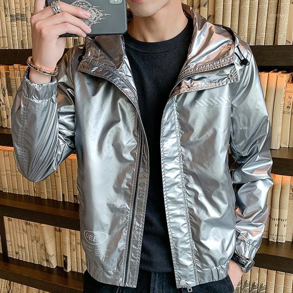 

autumn new men's loose tooling bright color personality korean version of the trend plus fertilizer xl fat casual jacket1, Black;brown