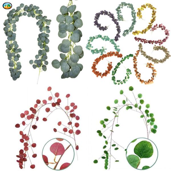 

dense leaf artificial eucalyptus garland faux silk eucalyptus leaves vines handmade garland greenery wedding backdrop arch wall 19 g2