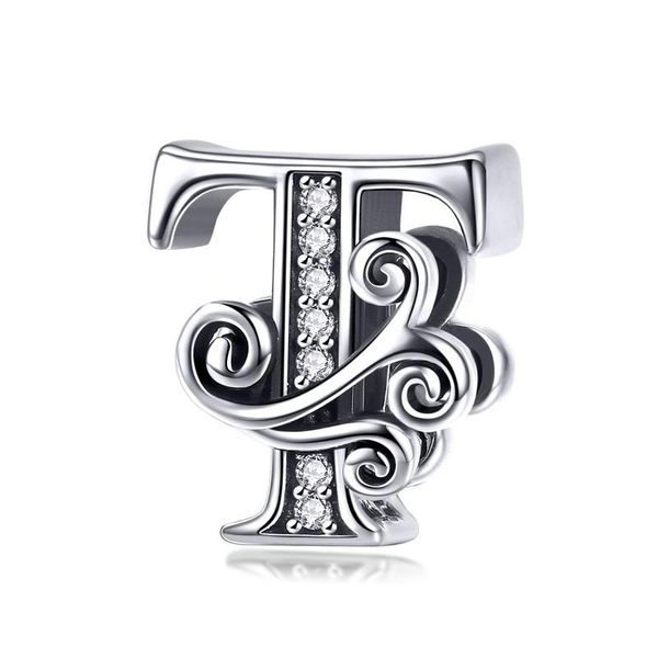 

save money 11.11 sale bisaer 925 sterling silver letter a to z alphabet shape beads charms fit for bracelets jewelry wmtuah