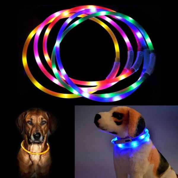 

rechargeable flashing night collars luminous pet collar led light usb charging flash dog toys