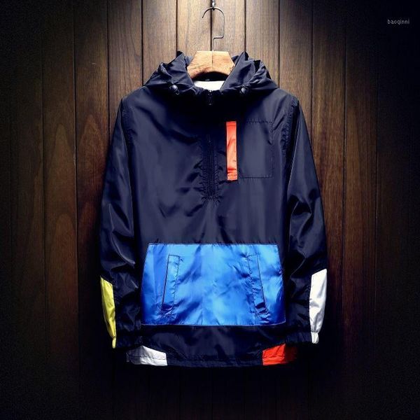 

new windbreaker jacket men autumn outdoor hooded jacket men large size windbreaker zipper brand clothing1, Black;brown