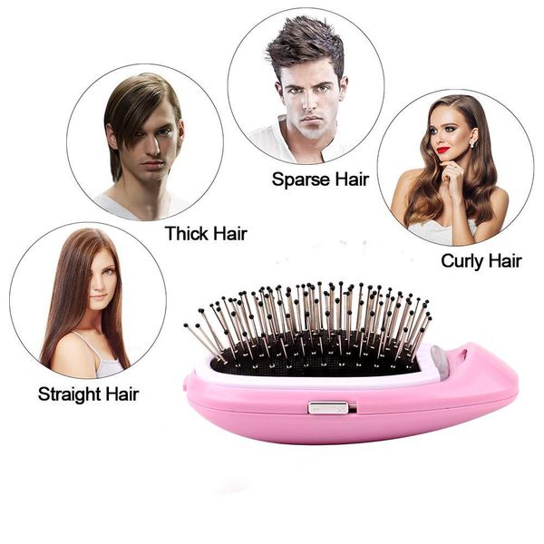 

ionic hair brush magic portable electric hair comb negative ions hairbrush hair modeling styling comb combs dropship sqcdza babyskirt, Silver