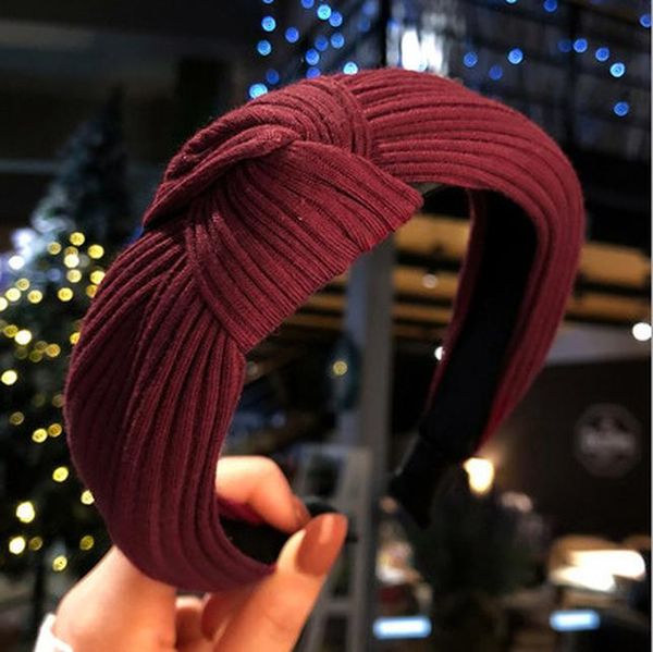 

solid color cloth cross hairband womens stripe headband solid twist hairband bow knot cross tie cloth headwrap hair accessories h bbywca, Black;brown
