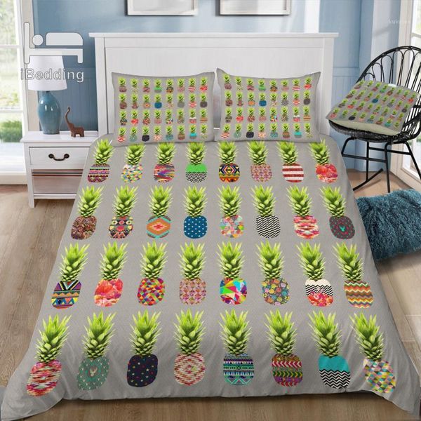 

pineapple party 3d bedding set printed duvet cover set  king twin size1