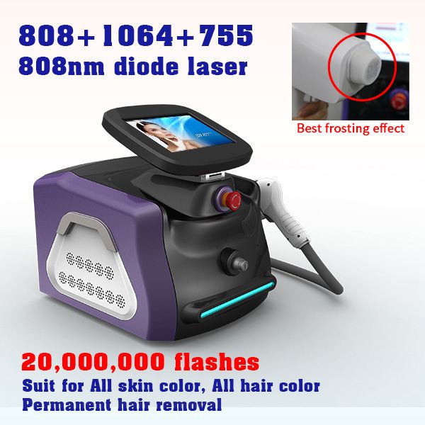

2021 808nm diode laser hair removal machine lazer epilation laser diode hair removal machines permanent and painless, Black